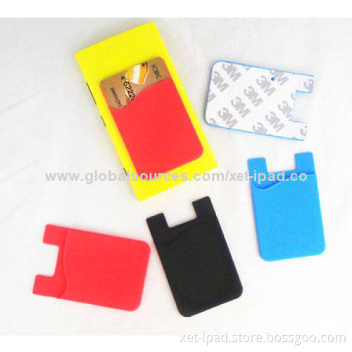 Mobile Phone Card Pocket, Made of Silicone Material